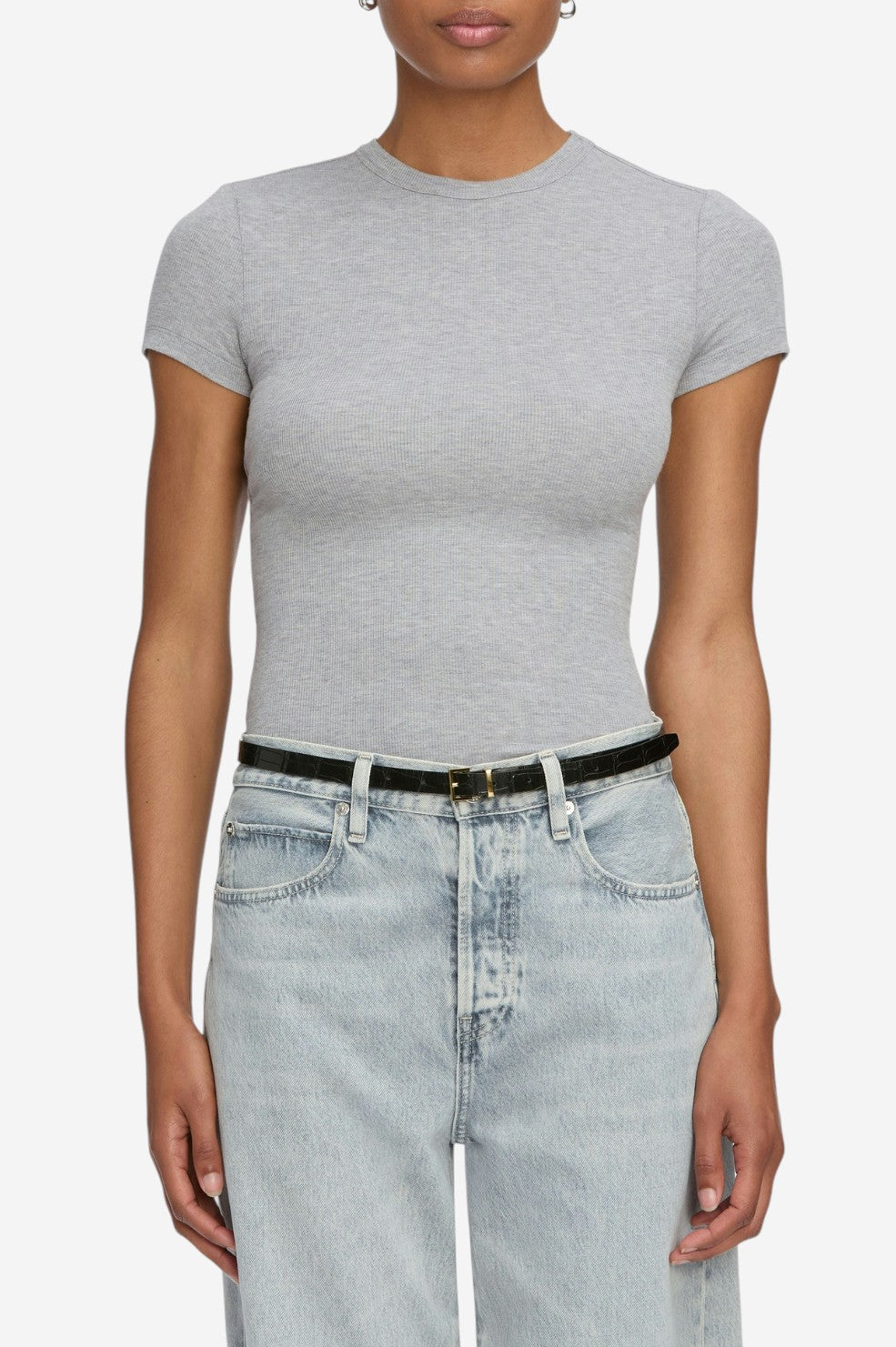 The Rib Baby Tee - Heather Grey