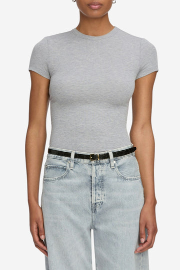 The Rib Baby Tee - Heather Grey