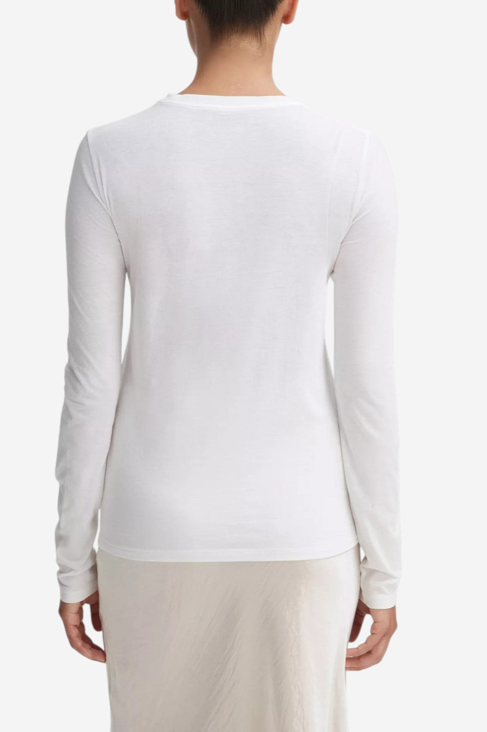 Essential Long Sleeve Crew Neck T-Shirt - Optic White