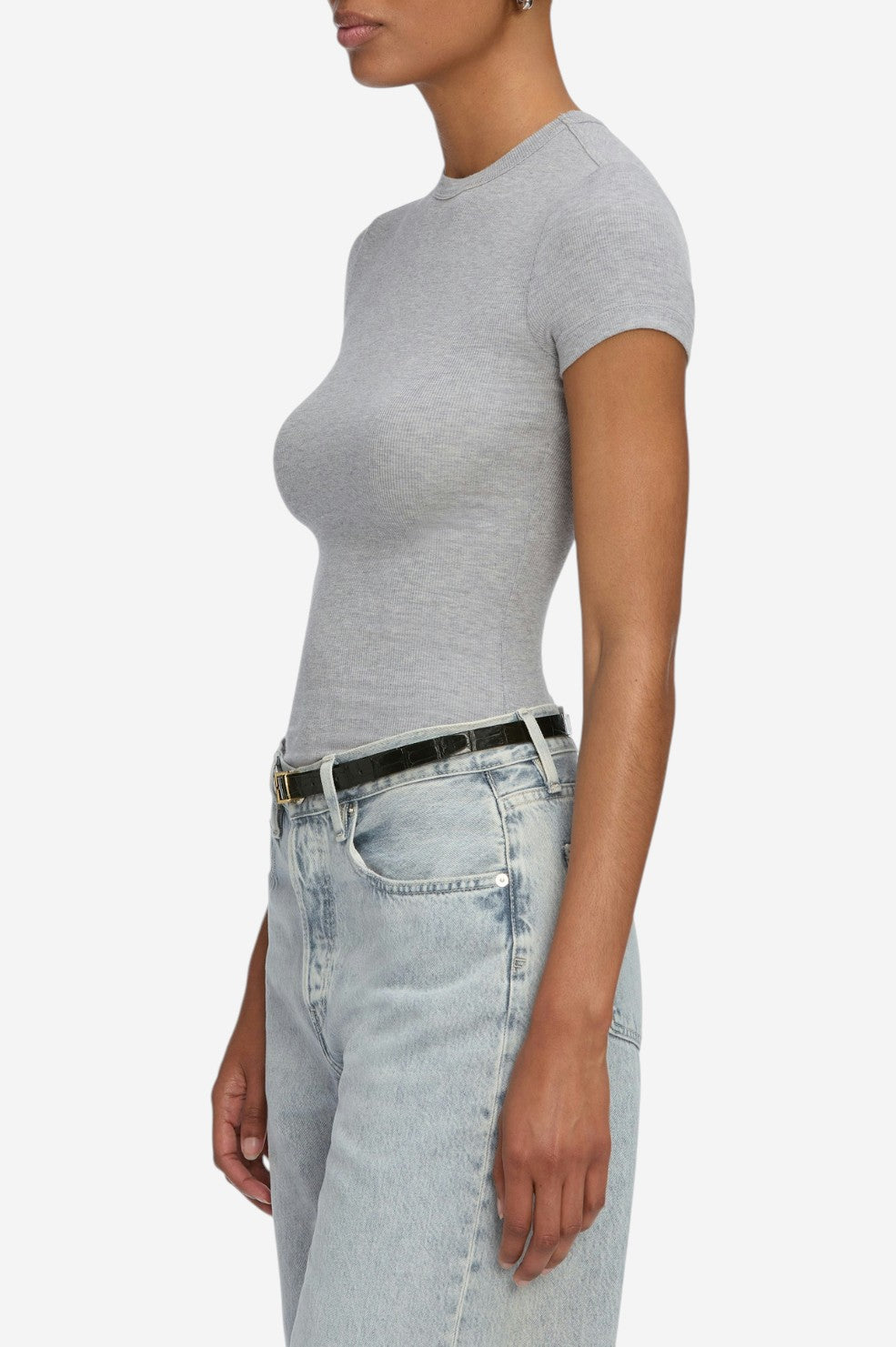 The Rib Baby Tee - Heather Grey