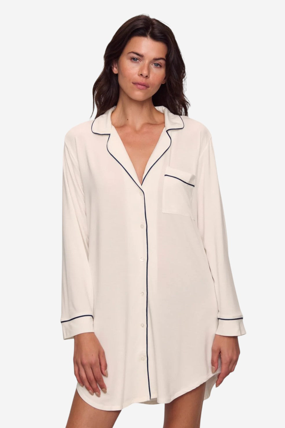 Gisele Sleepshirt - Ivory/Navy