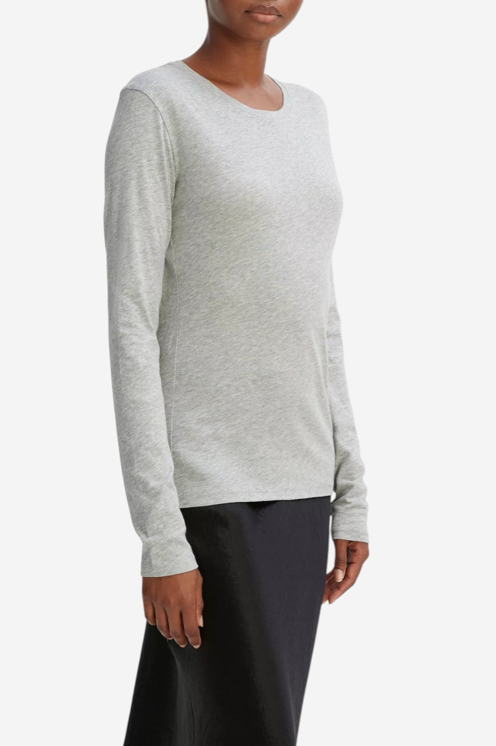 Essential Long Sleeve Crew Neck T-Shirt - Heather Grey
