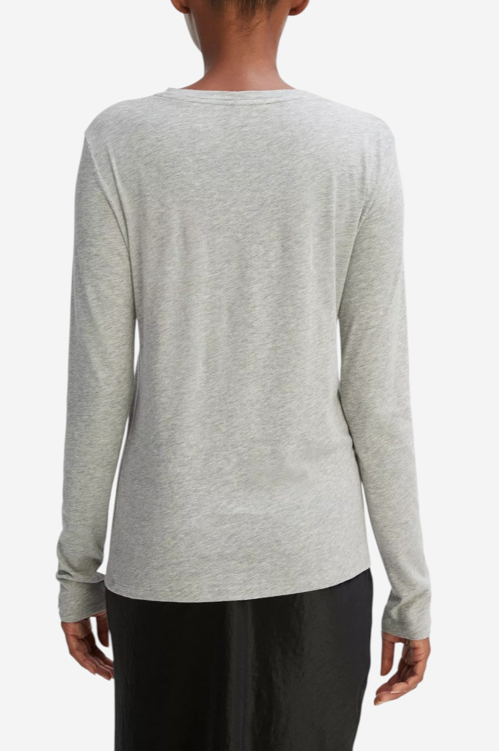 Essential Long Sleeve Crew Neck T-Shirt - Heather Grey