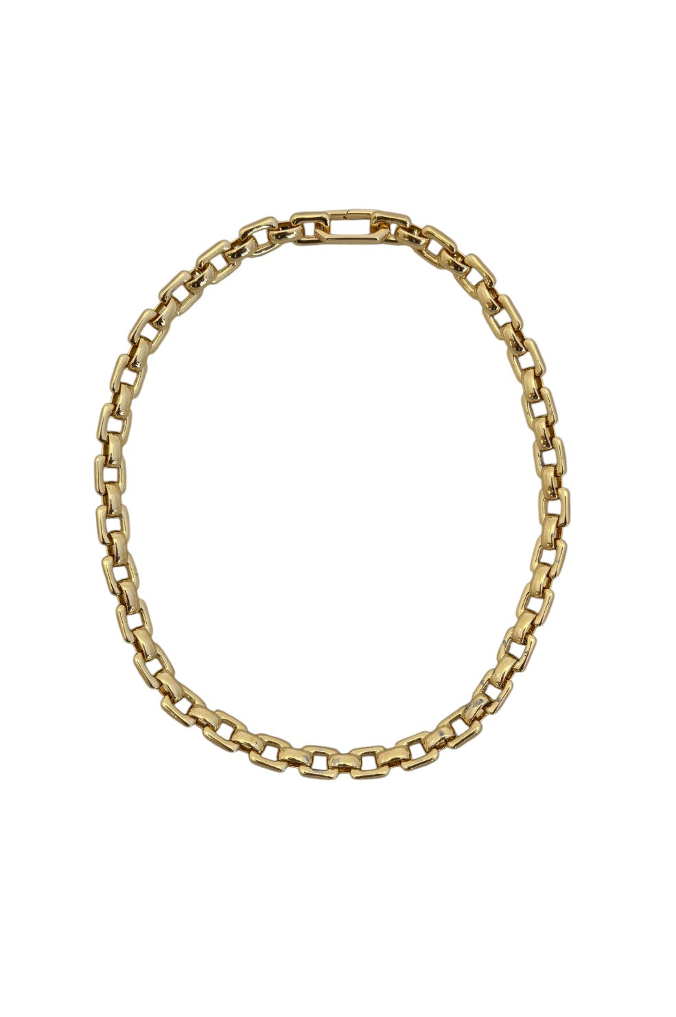 Chubby Square Link Necklace - Gold