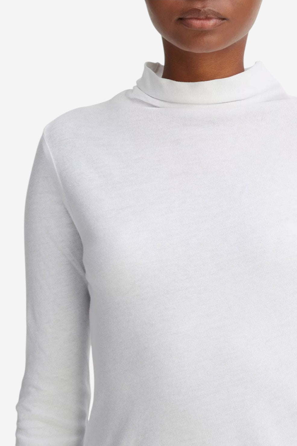 Essential Long Sleeve Turtleneck - Optic White