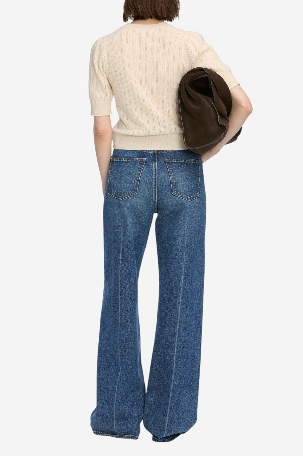 The Ladder Pointelle Sweater - Cream