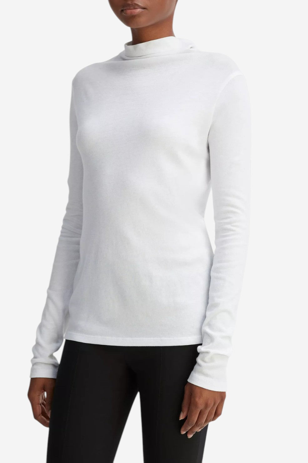 Essential Long Sleeve Turtleneck - Optic White