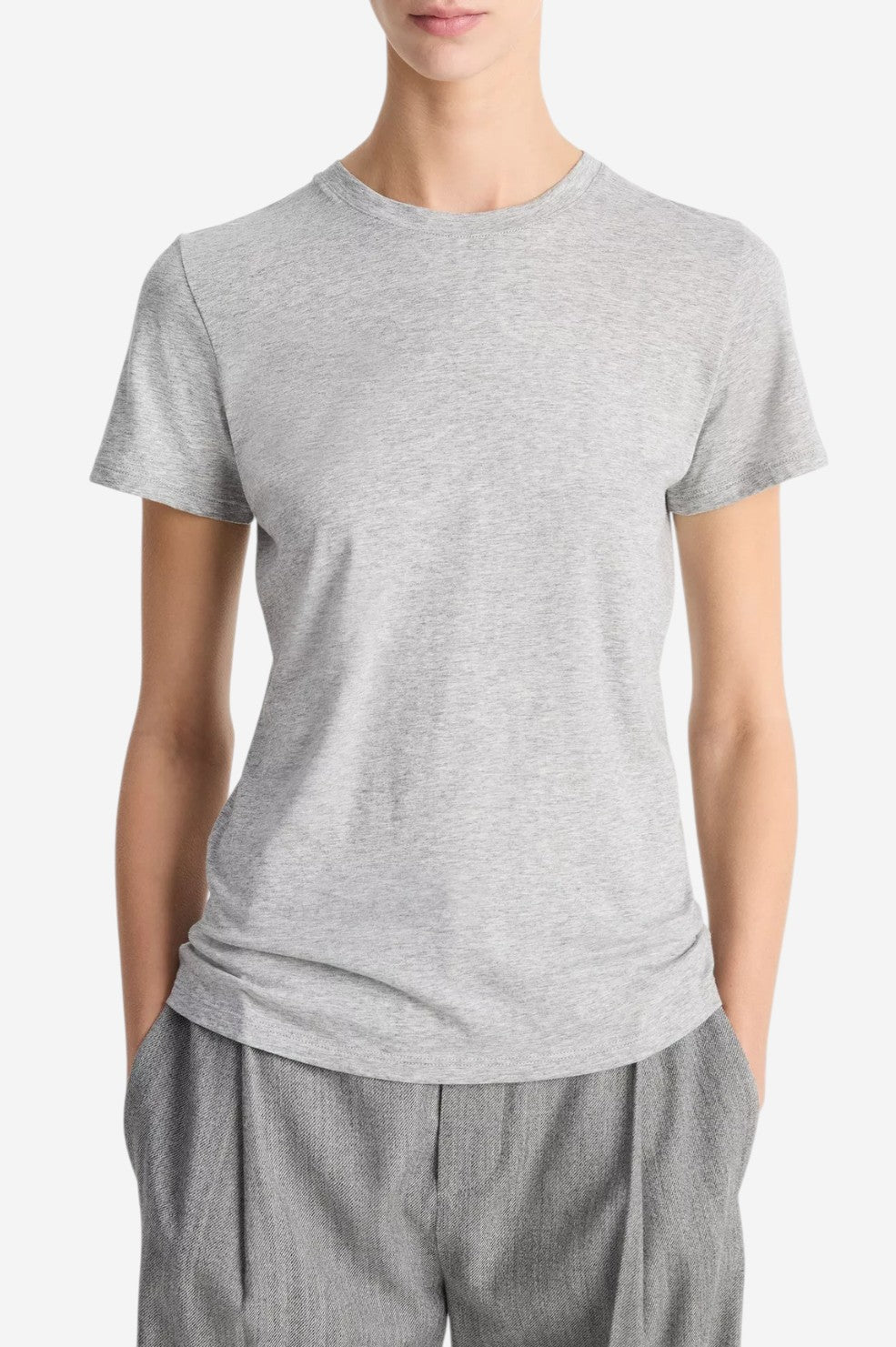 Essential Pima Cotton Crew Neck T-Shirt - Heather Grey