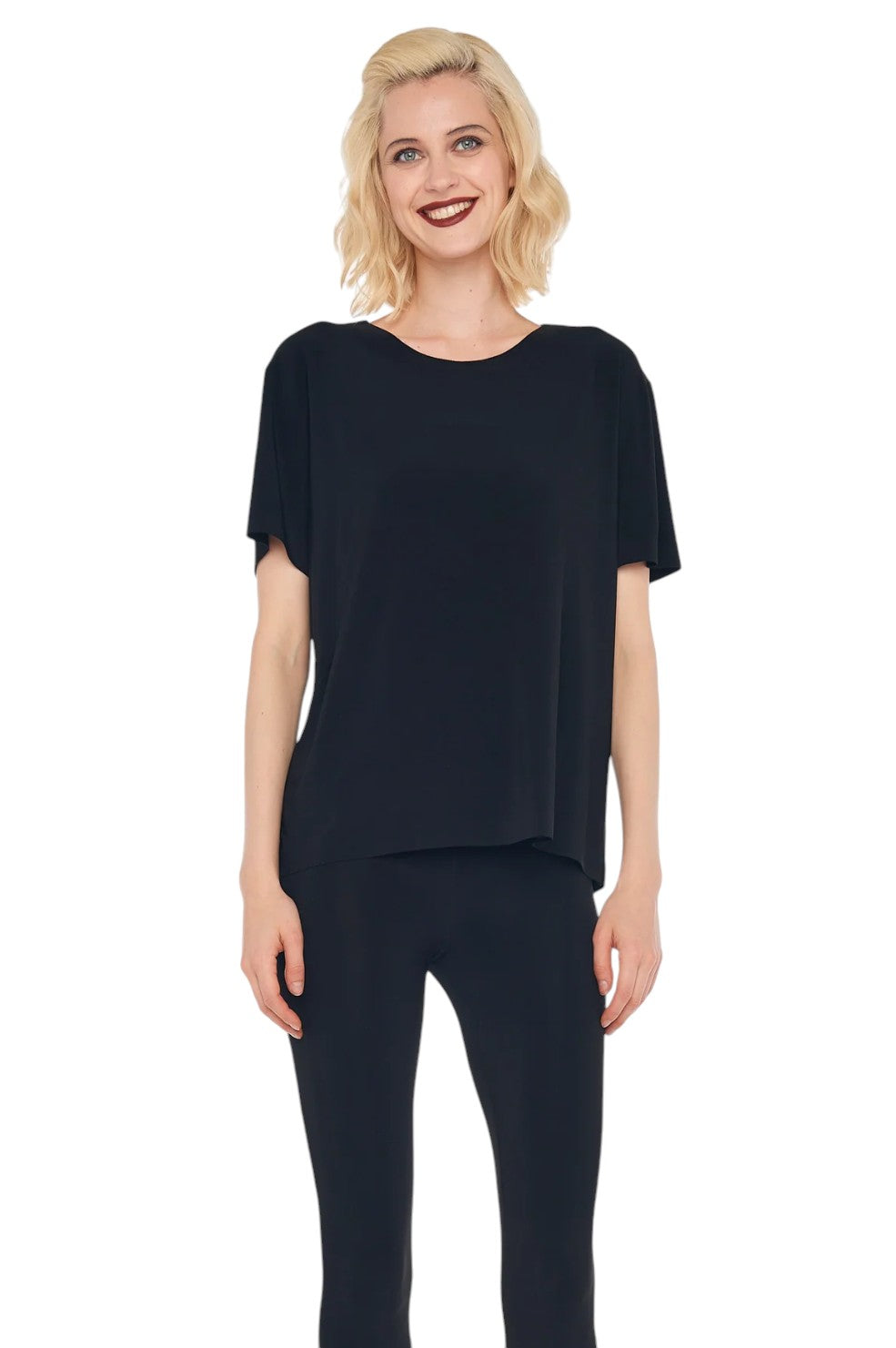 Short Sleeve Boxy Top - Black