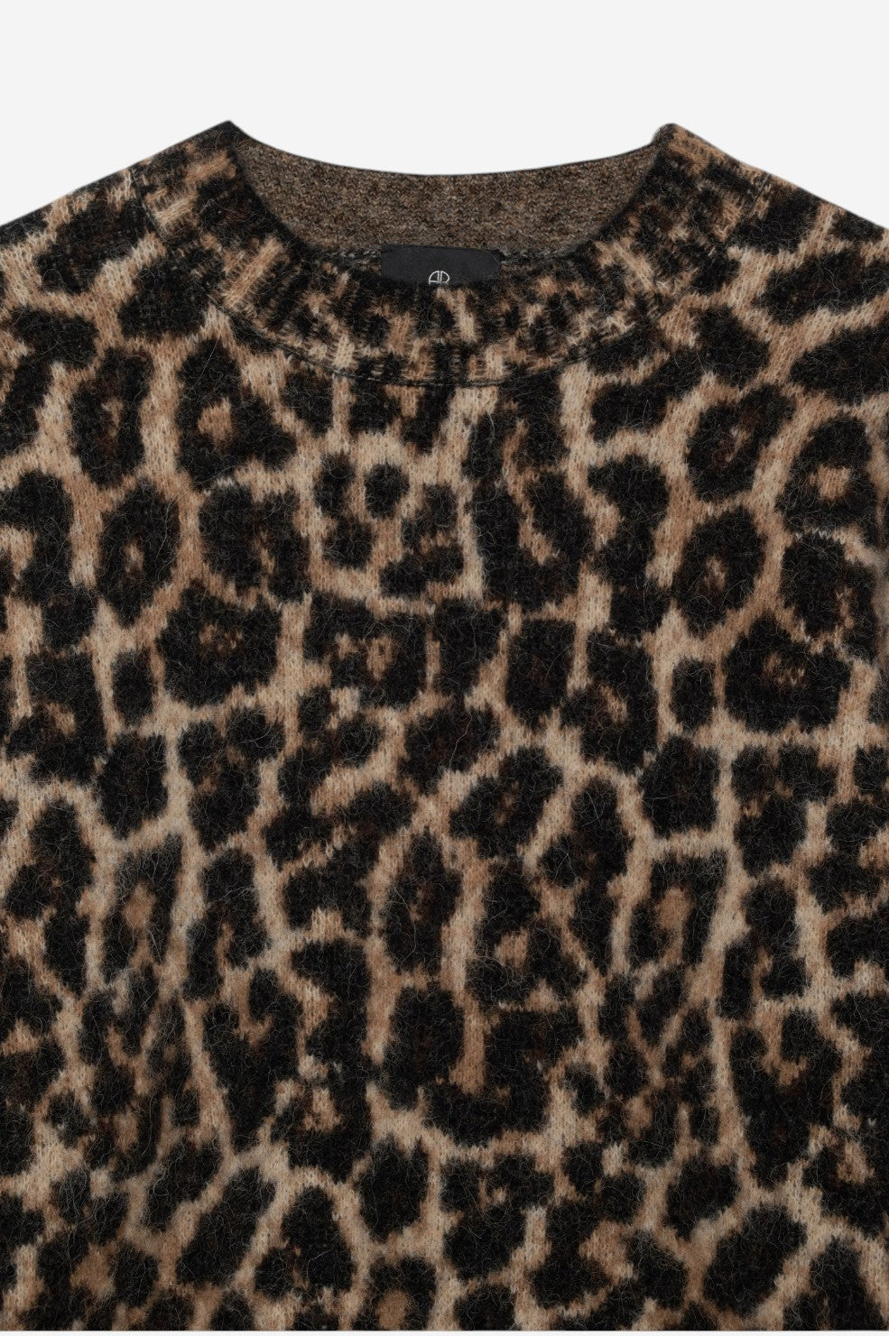 Sydney Crew Sweater - Black And Brown Leopard