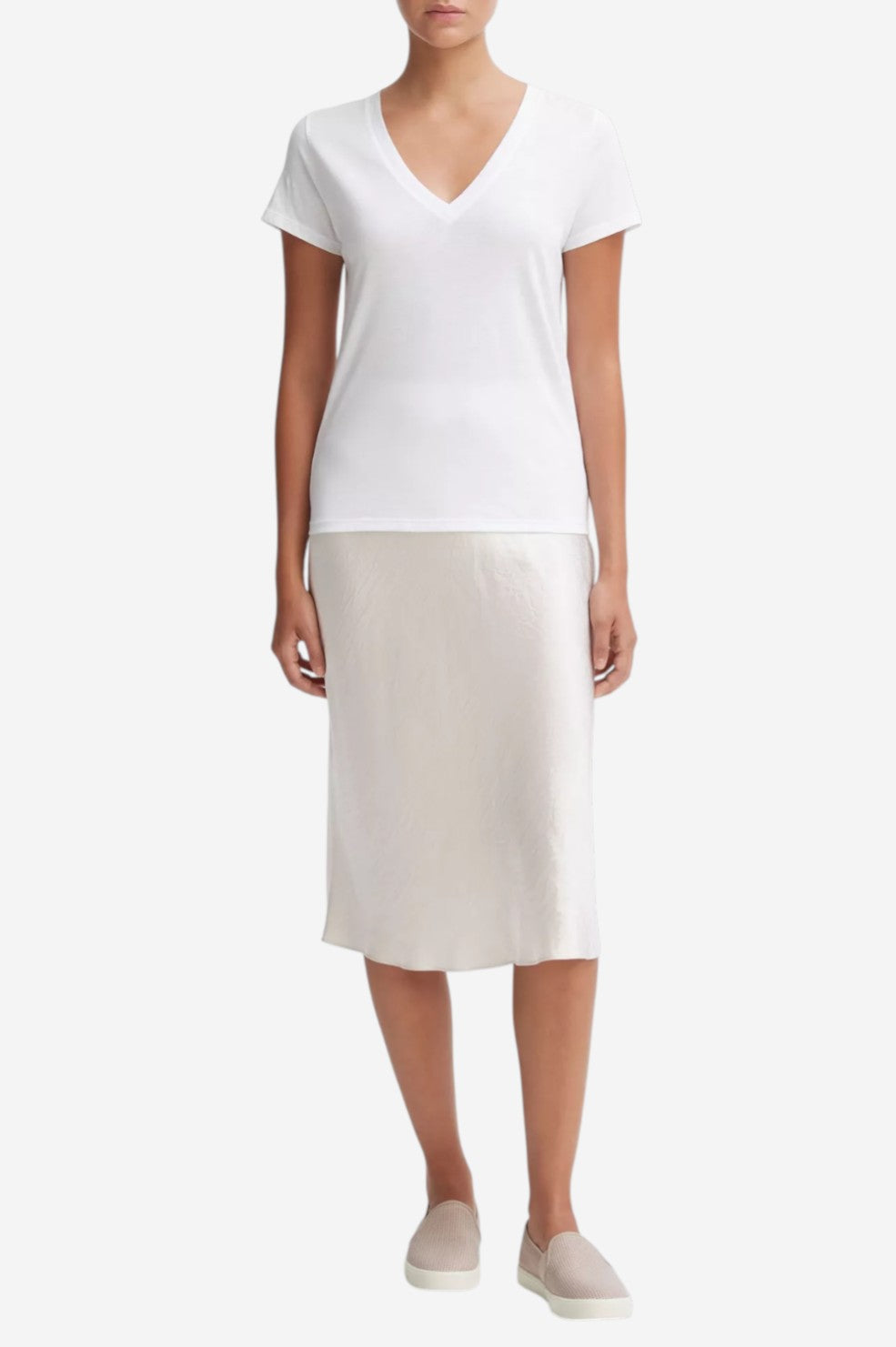 Essential Pima Cotton V-Neck T-Shirt - Optic White