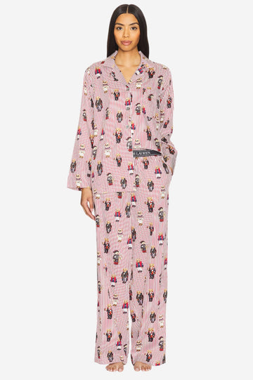 Madison PJ Set - Iconic Bear Snowfall Red