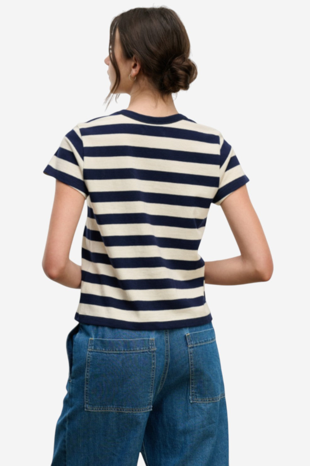 Anais Jersey Stripe Top - Navy Stripe