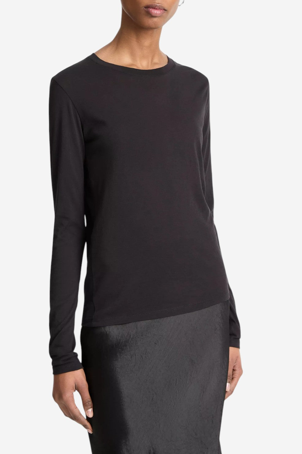 Essential Long Sleeve Crew Neck T-Shirt - Black