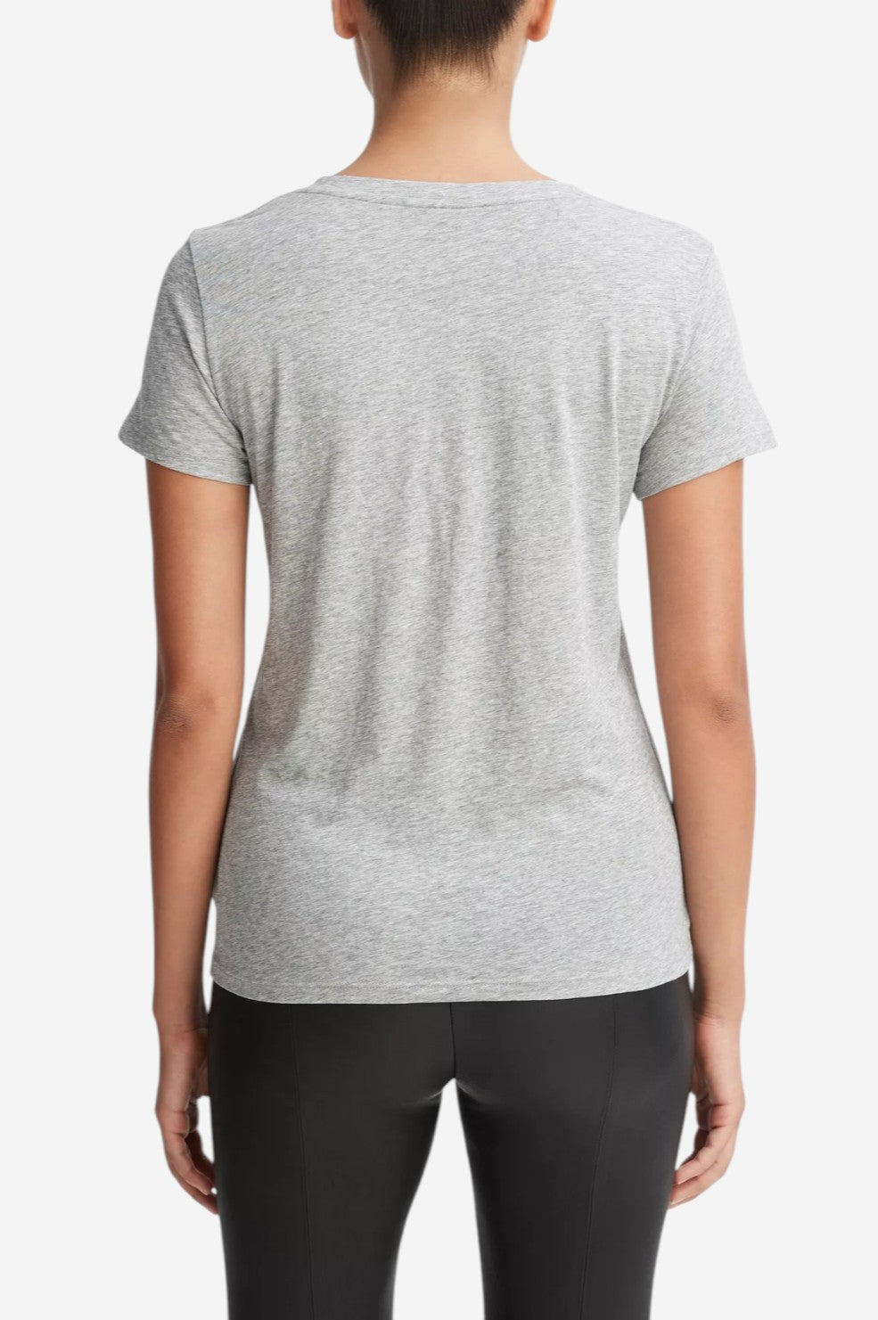Essential Pima Cotton V-Neck T-Shirt - Heather Grey