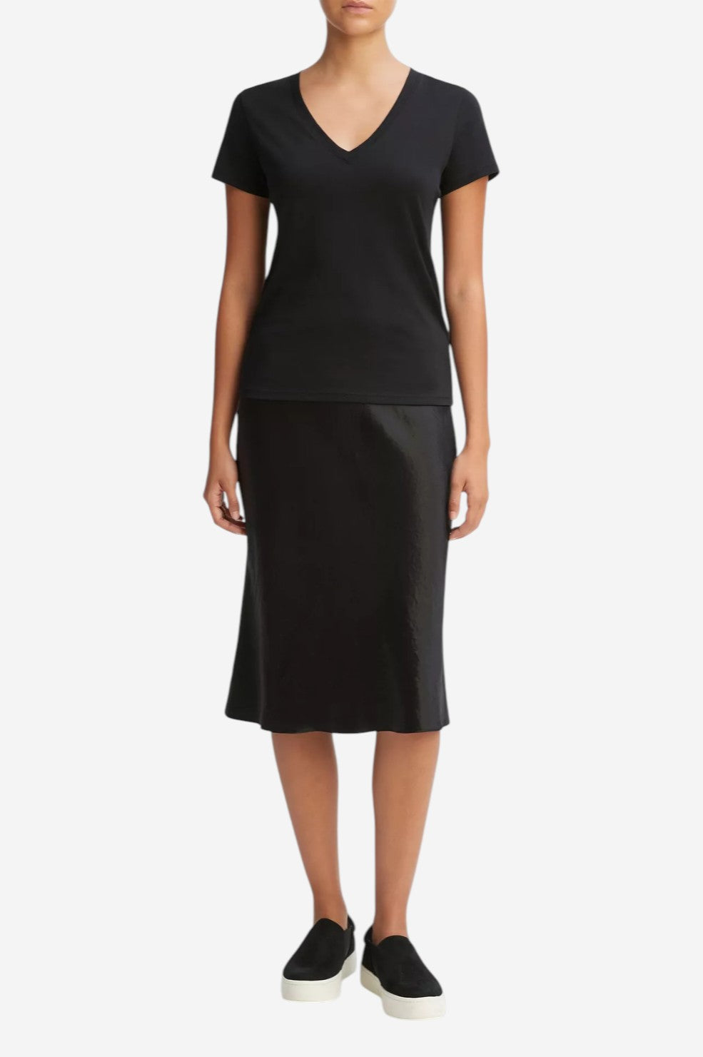 Essential Pima Cotton V-Neck T-Shirt - Black