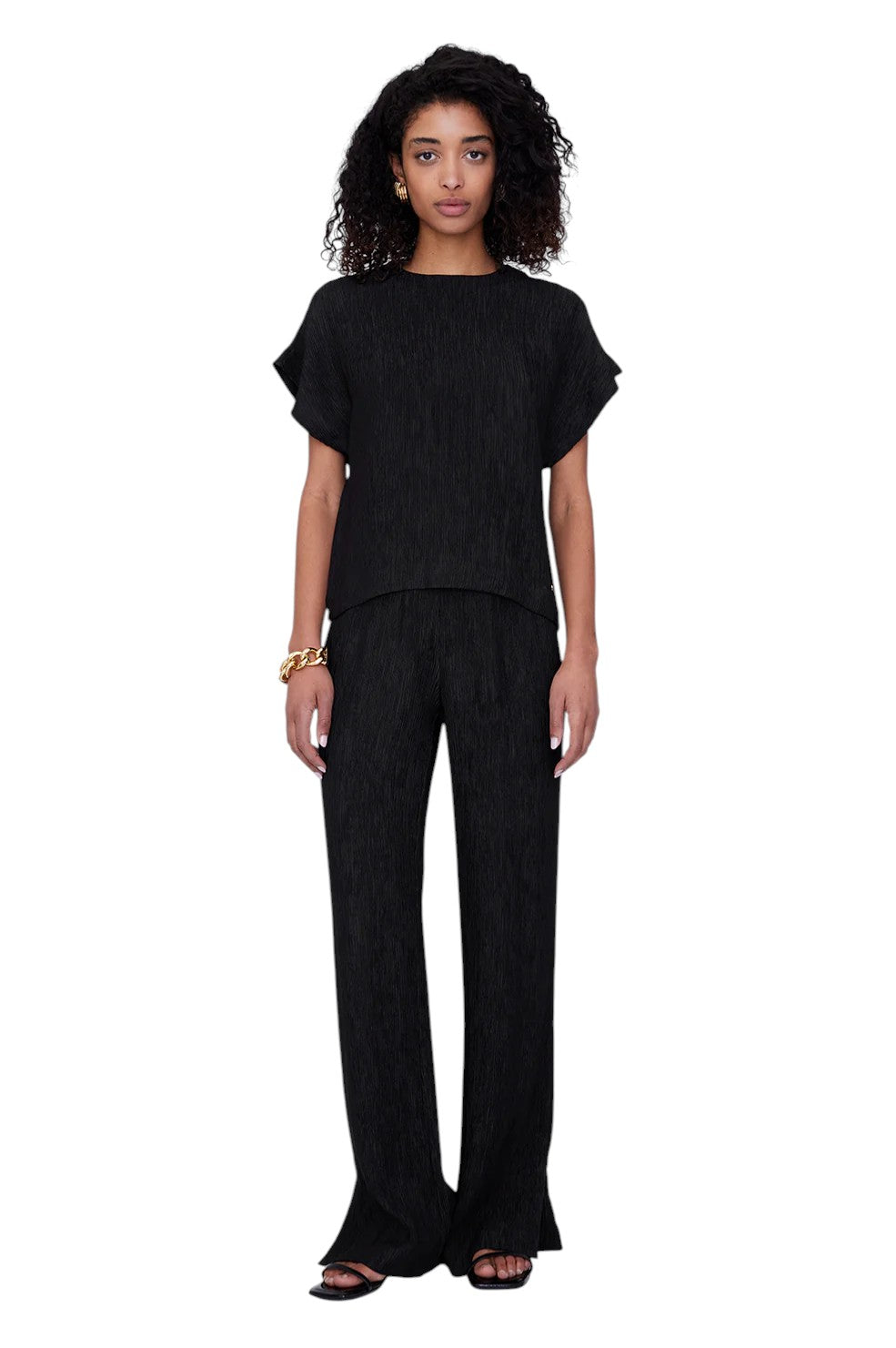 Jollie Top - Black Crinkle