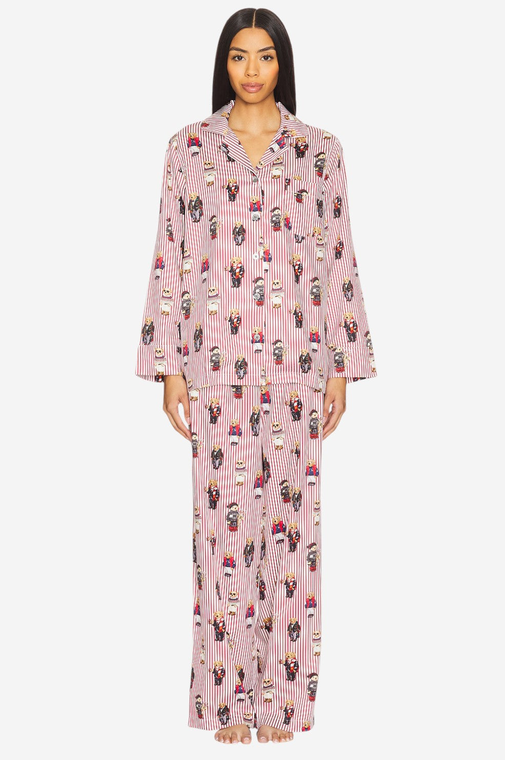 Madison PJ Set - Iconic Bear Snowfall Red