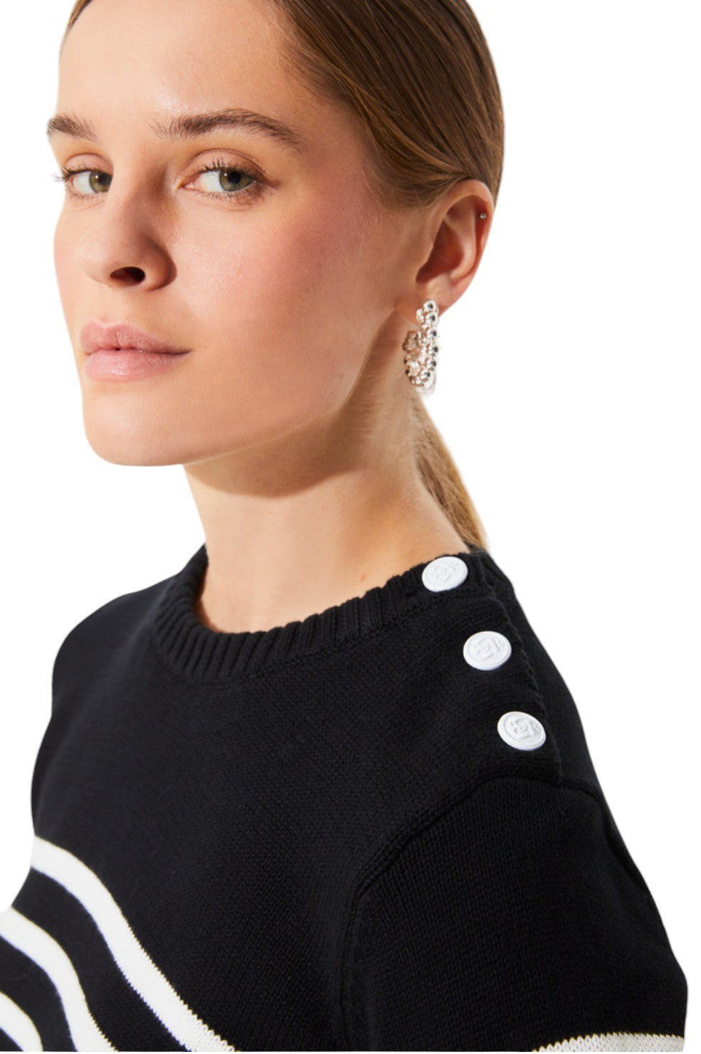 Peroza Striped Jumper - Black And White