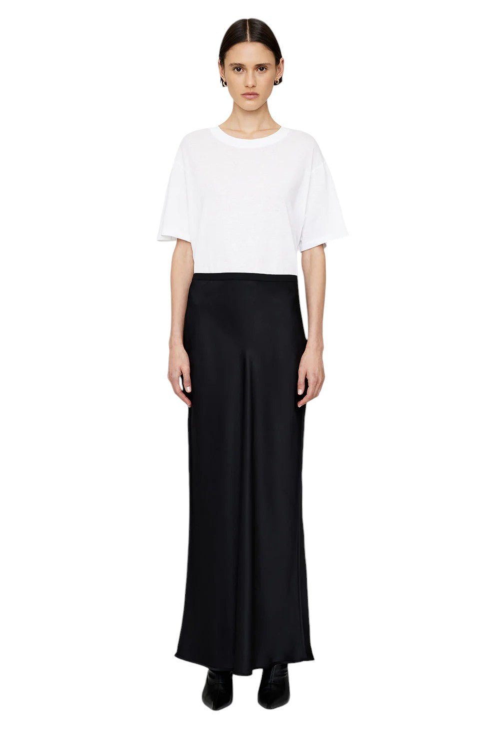 Bar Silk Maxi Skirt - Black