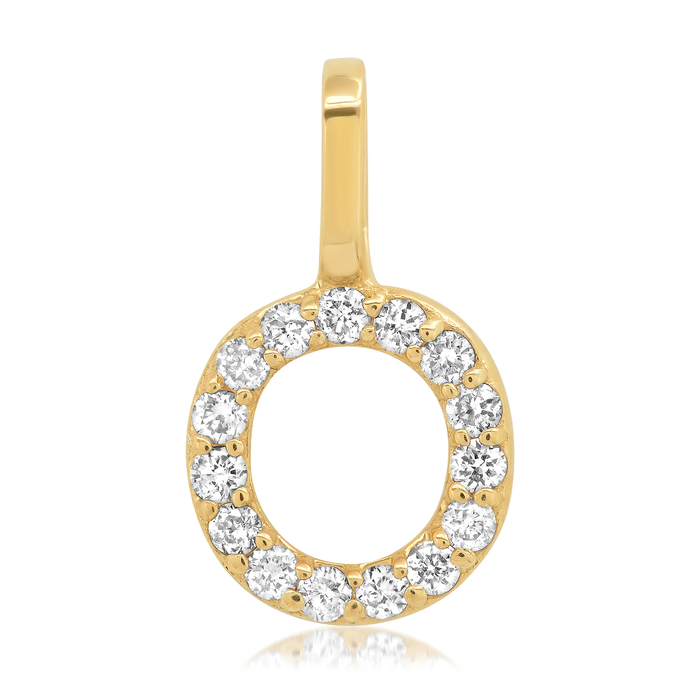 14k Diamond Pavé Monogram Pendant