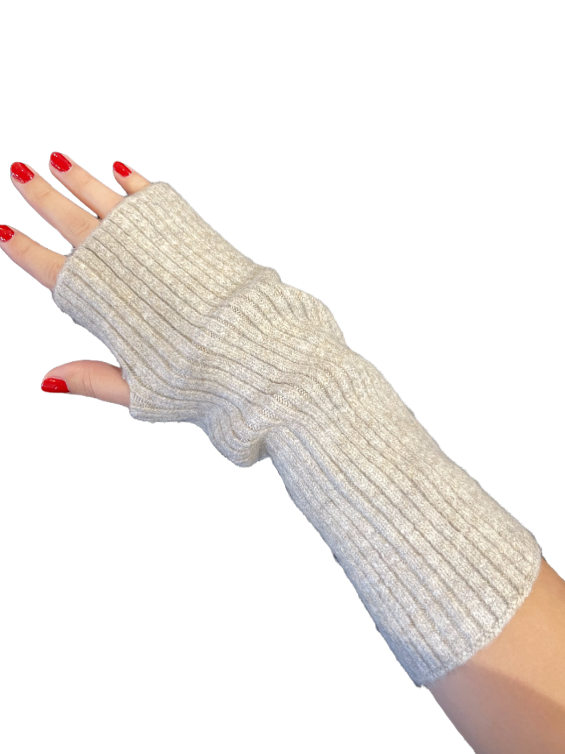 Ribbed Armwarmers - Beige