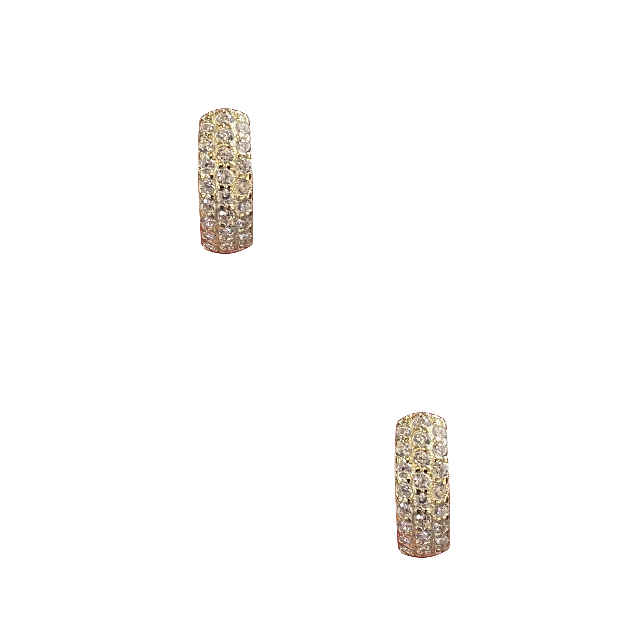 Classic Pave Huggies - Gold