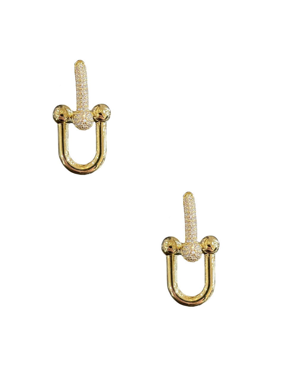 Pave Hardware Link Earrings