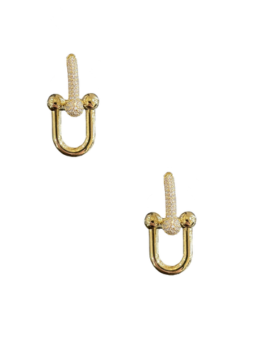 Pave Hardware Link Earrings