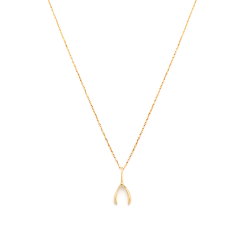Wishbone Necklace - Gold