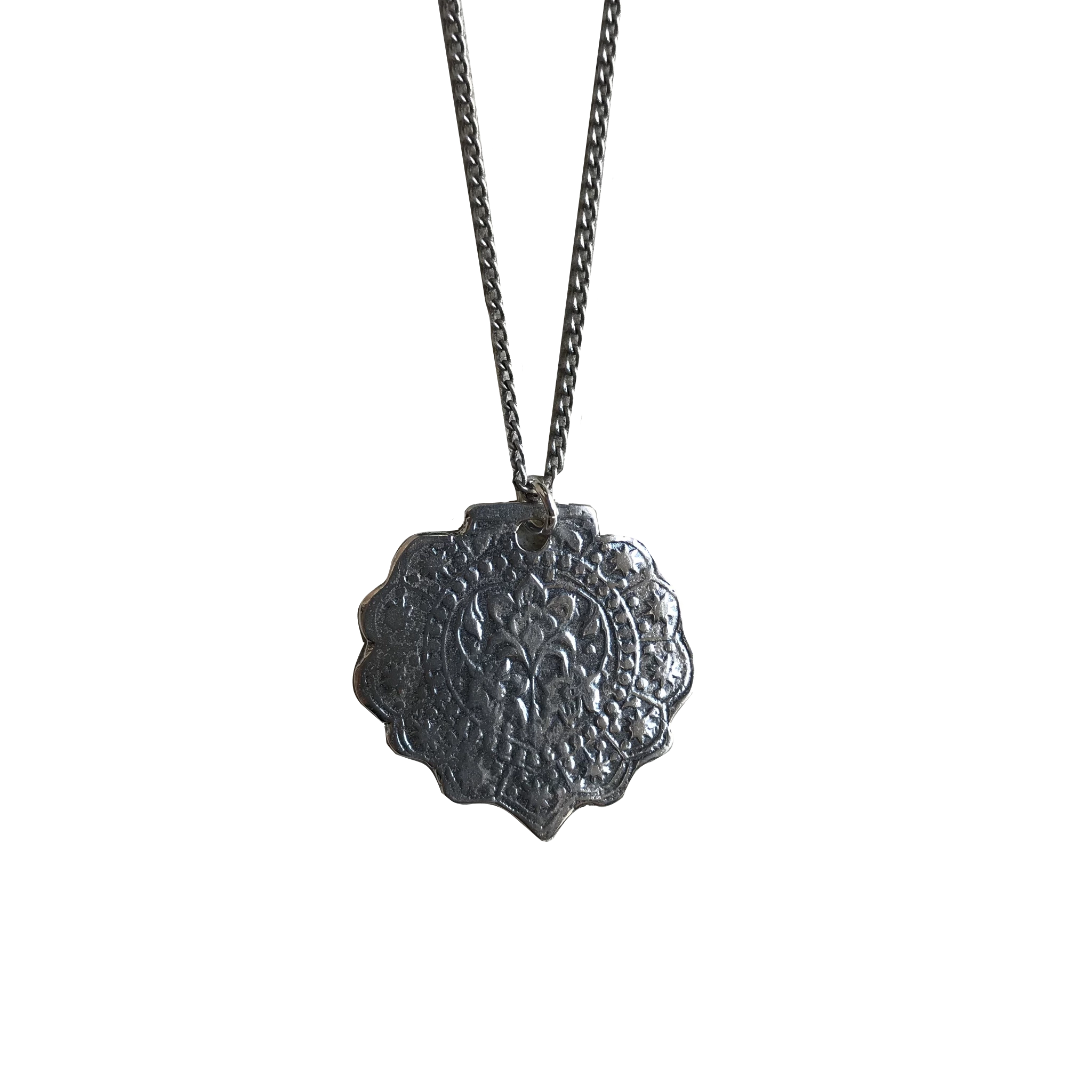 Flower Mandala Coin Necklace