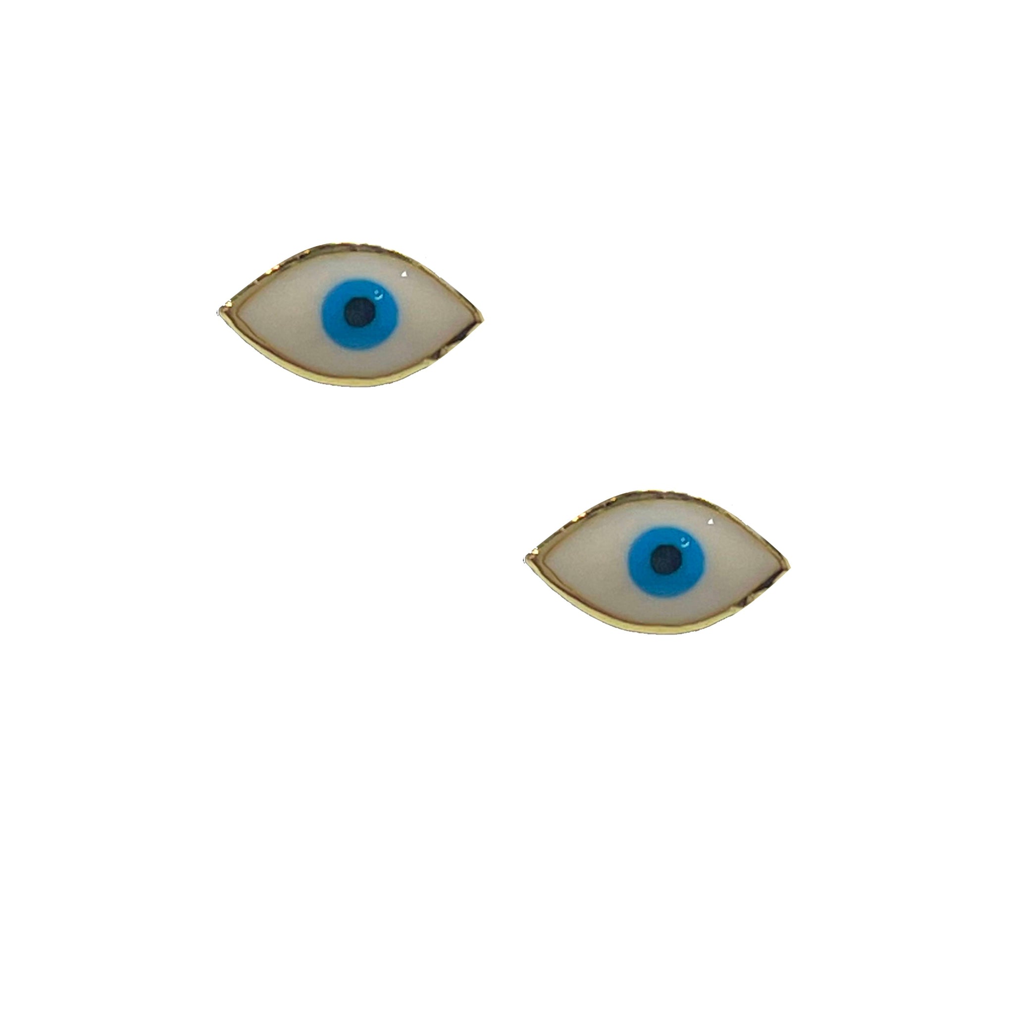 White Evil Eye Stud