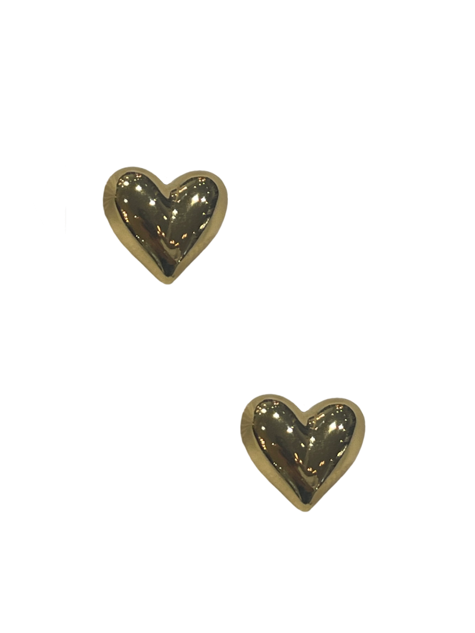 Puffy Heart Studs - Gold