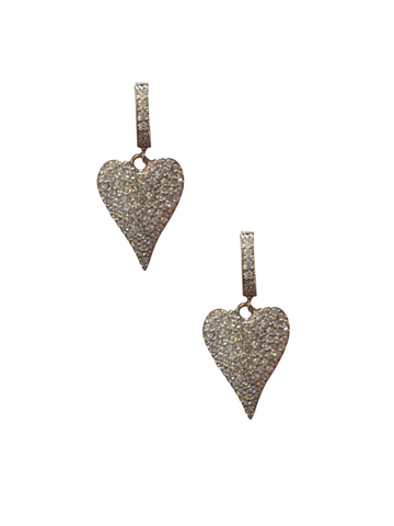 Large Pave Heart Huggies