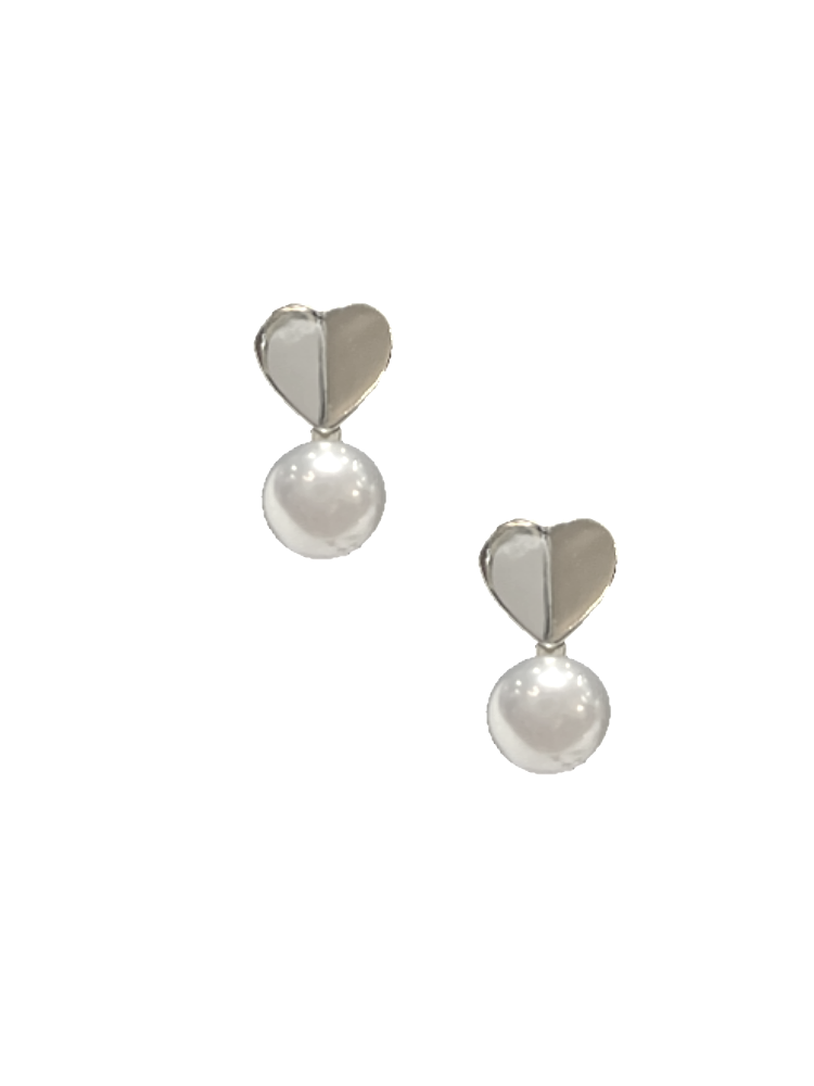 Heart/Pearl Stud
