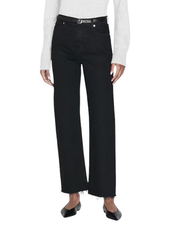 Le Jane Crop Raw Fray - Black