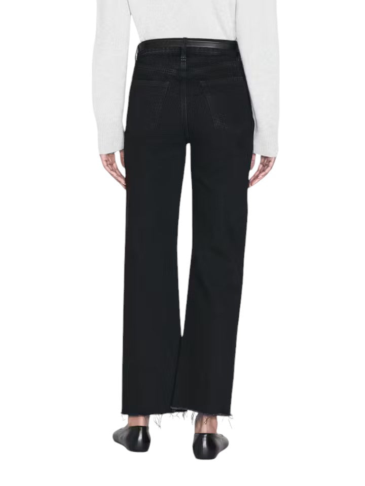 Le Jane Crop Raw Fray - Black