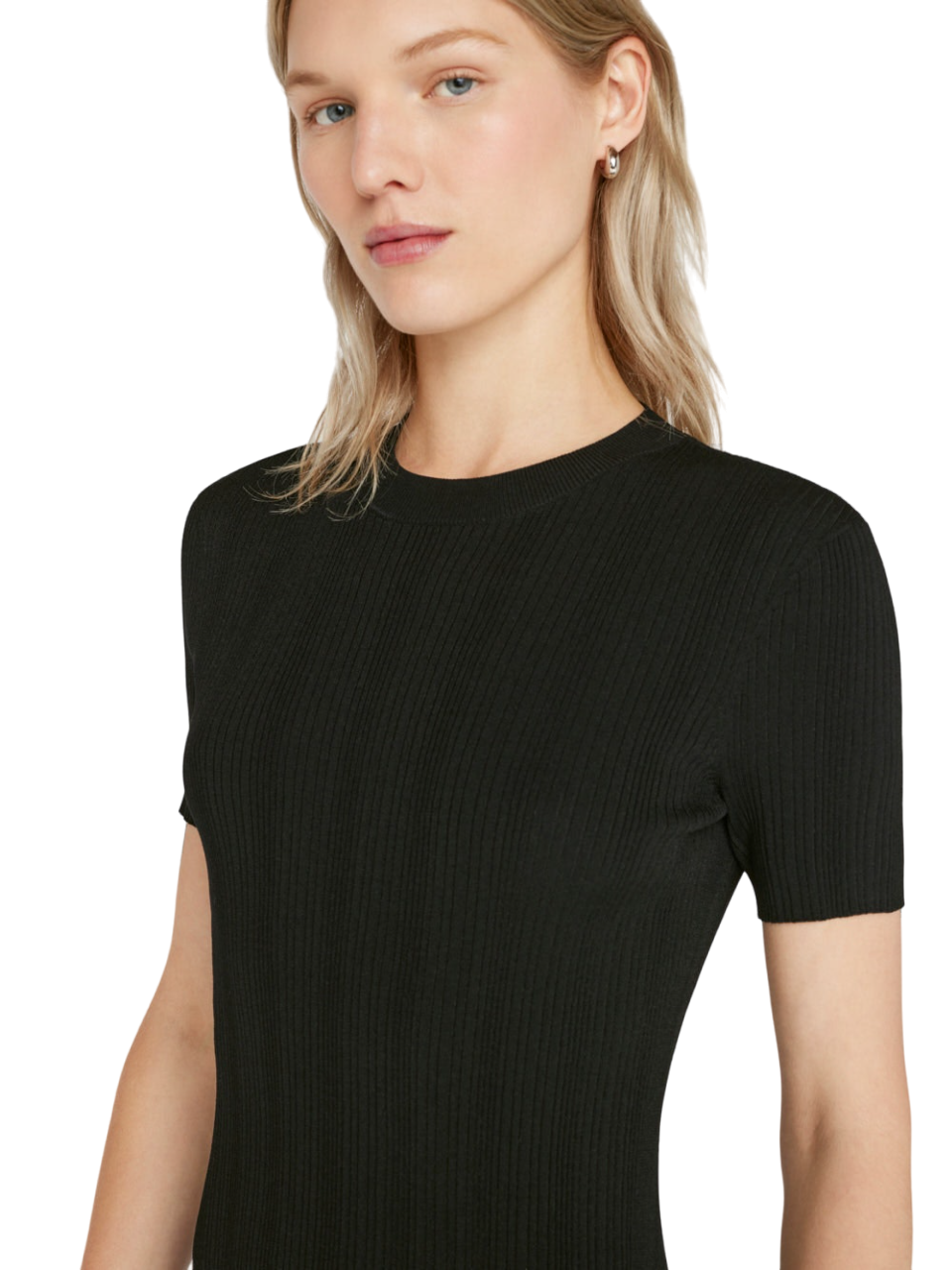 Mixed Rib Cutout Mini Dress - Noir