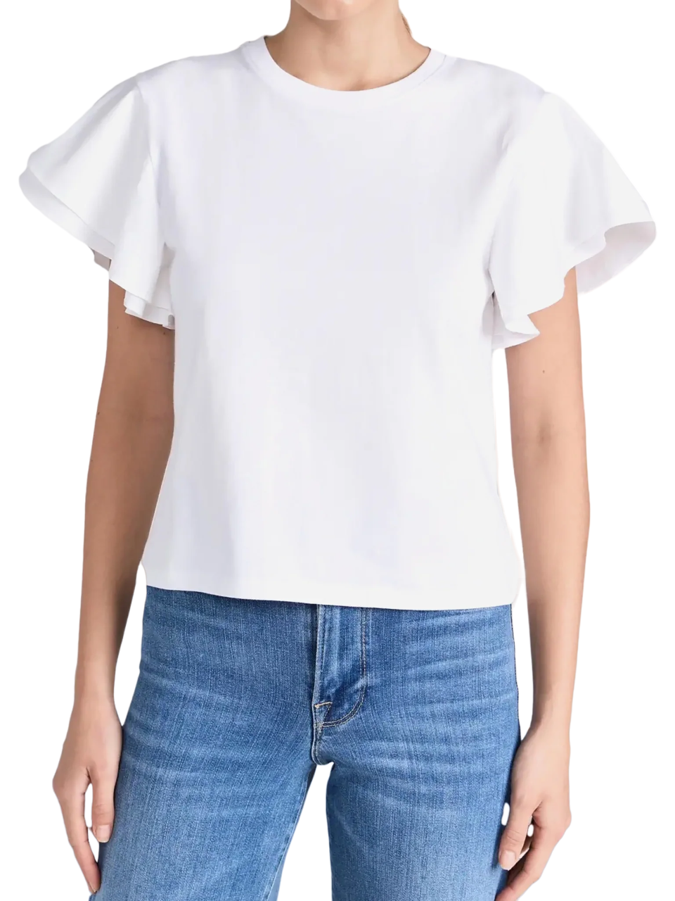 Flounce Crew Tee - Blanc