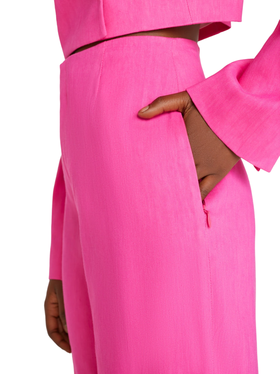 High Rise Wide Leg Trouser - Flamingo