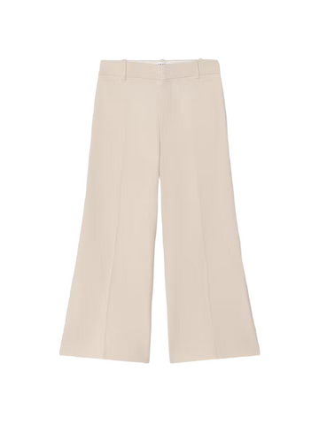 Le Cropped Palazzo Trouser - Bone