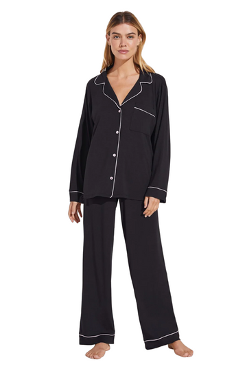 Gisele Long PJ Set - Black/Sorbet Pink