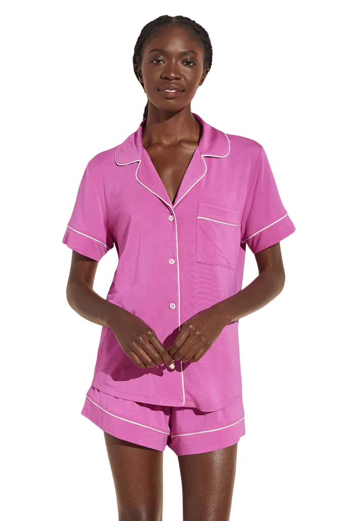 Gisele Relaxed Short PJ Set - Italian Rose/Ivory