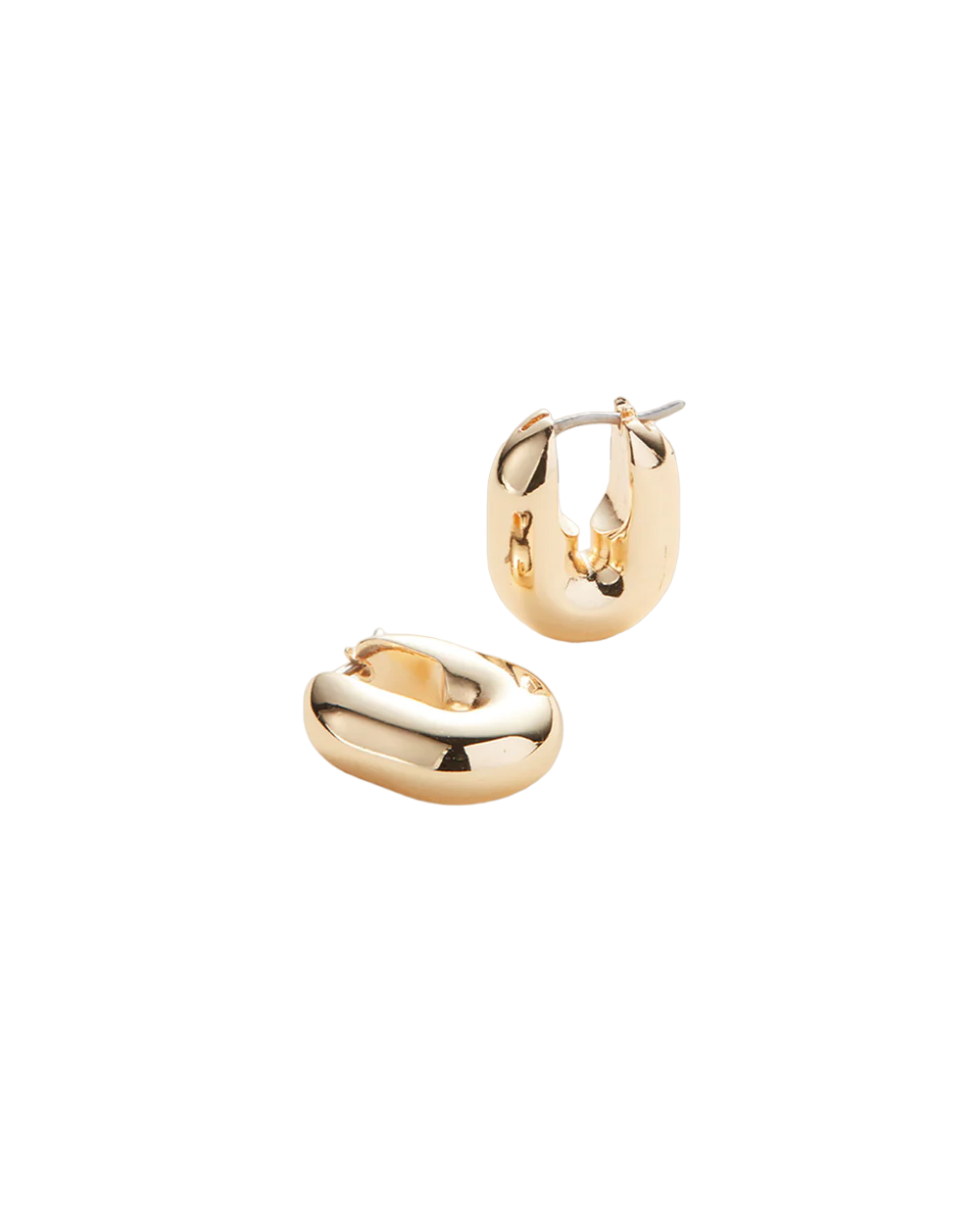Puffy U-Link Earrings - Gold