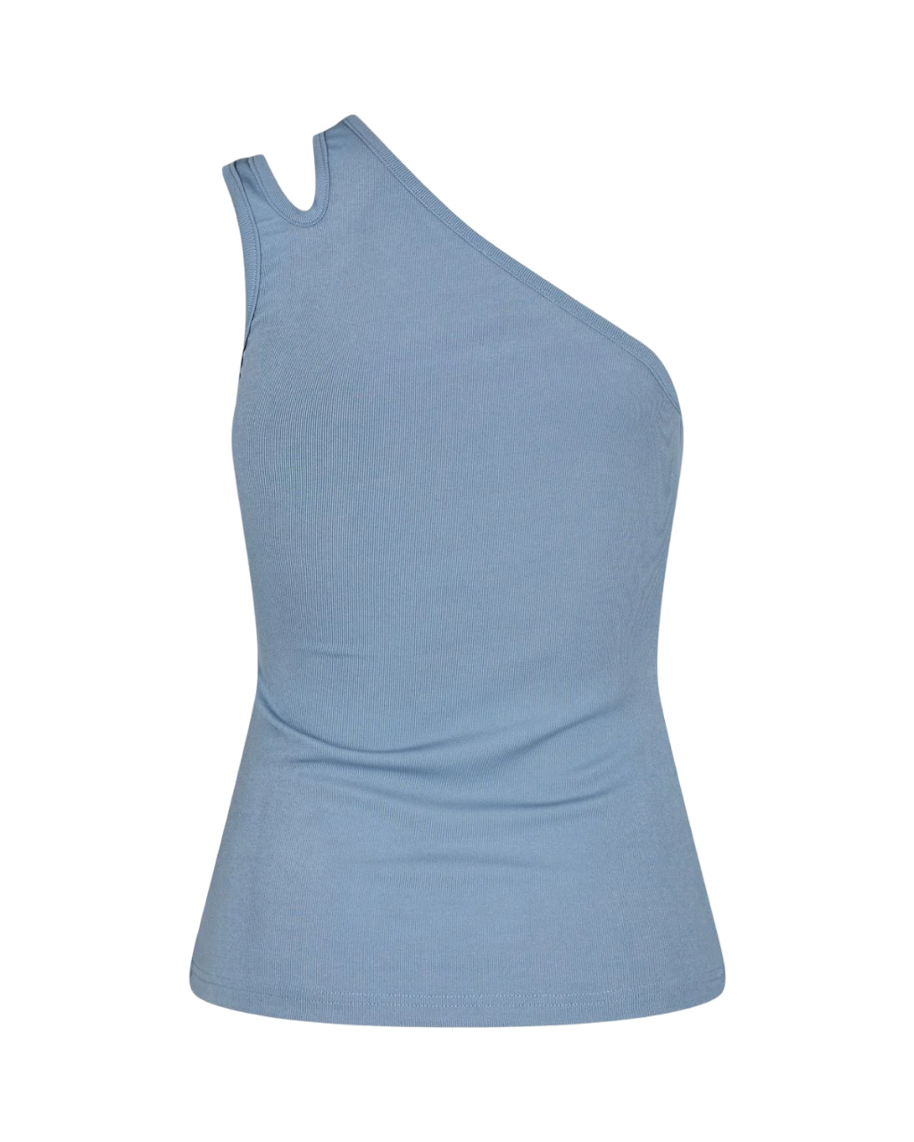 One Shoulder Slit Tank - Blue