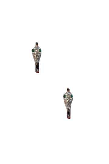 Medium Pavé Snake Huggies - Silver