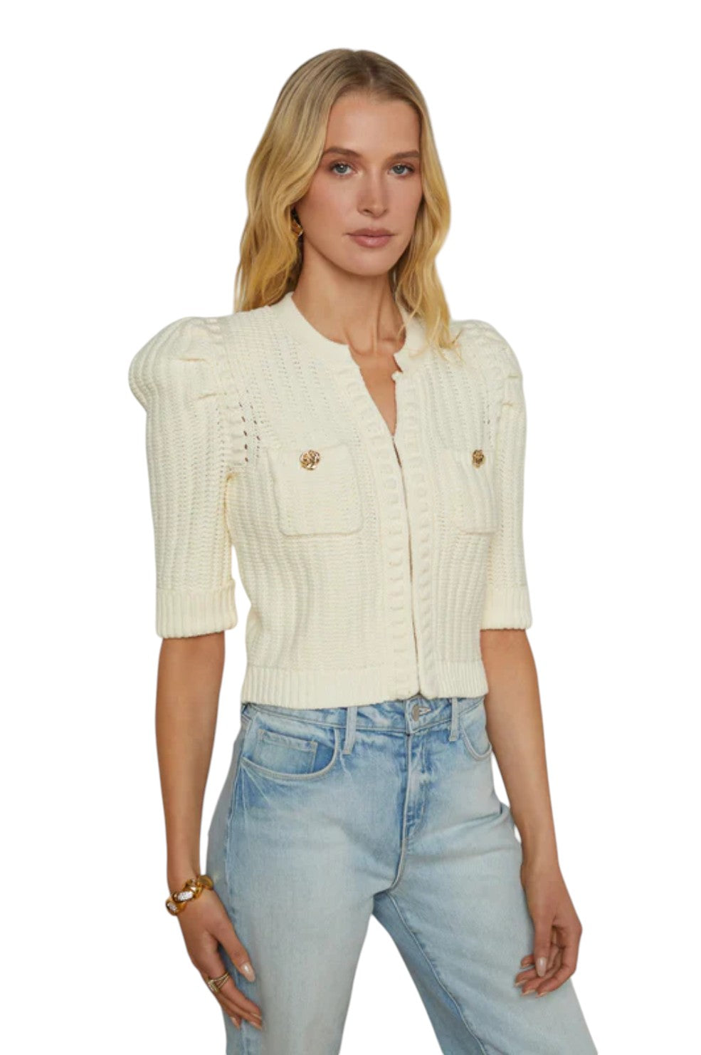 Delilah Cropped Cardigan - Cream