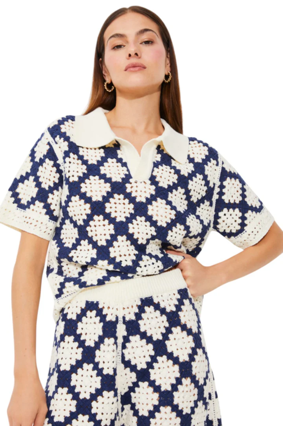 Perisol Top - Blue And White