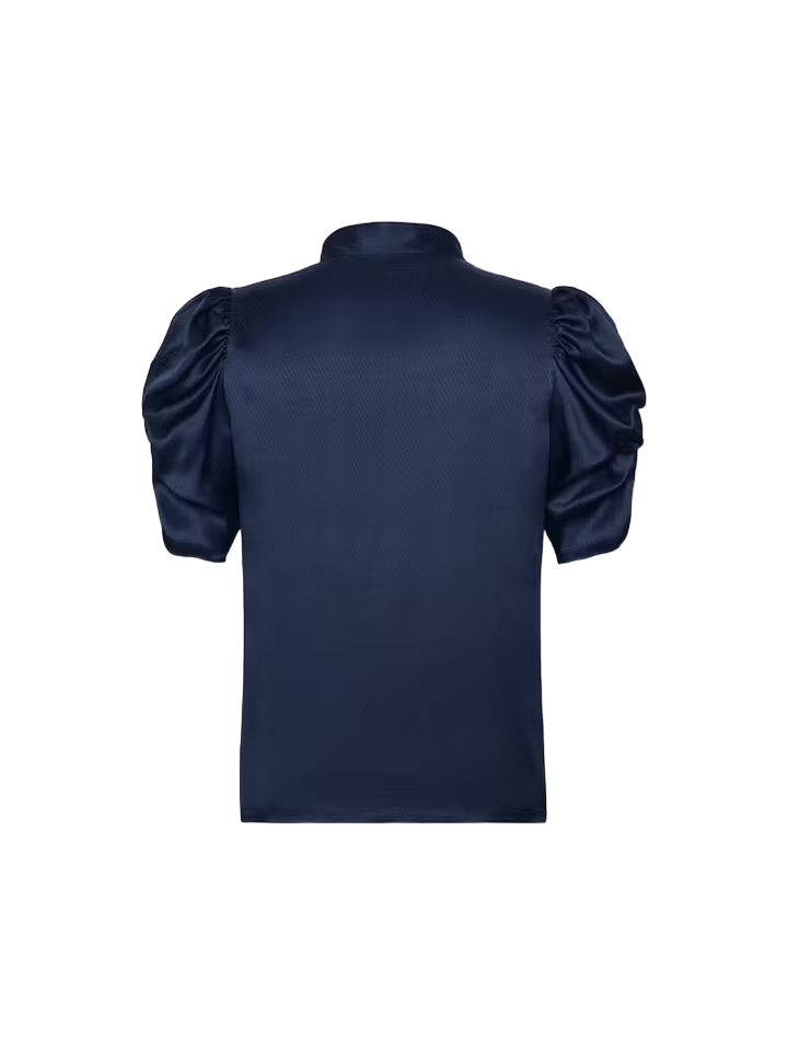 Puff Sleeve Blouse - Navy