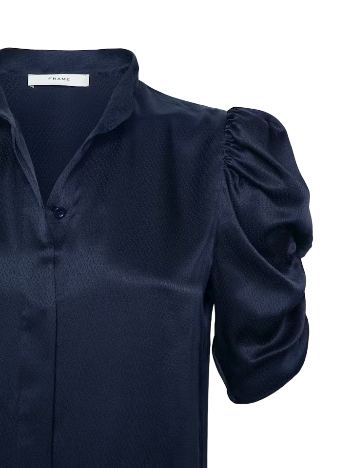 Puff Sleeve Blouse - Navy